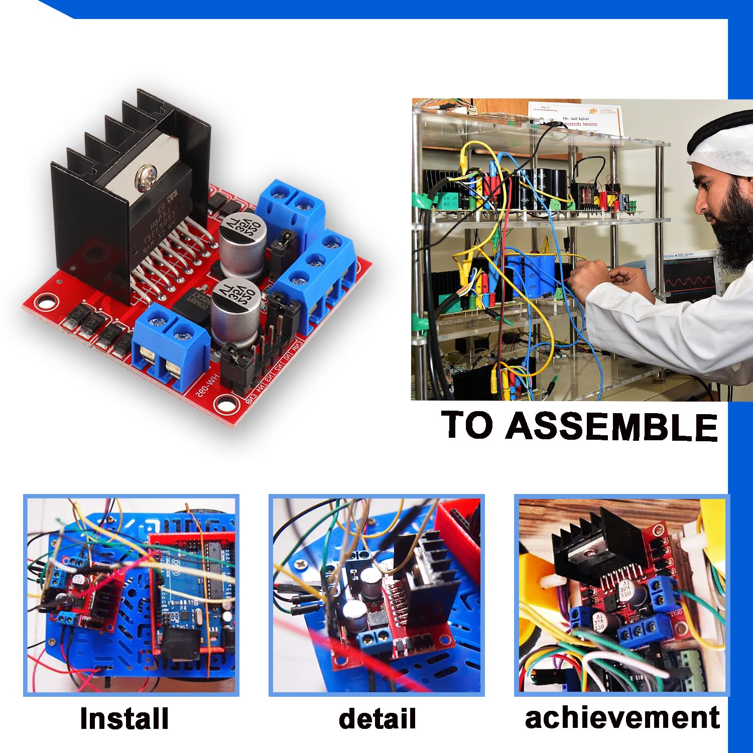 Placa controladora de accionam - Motor Driver L298N reseña y precio