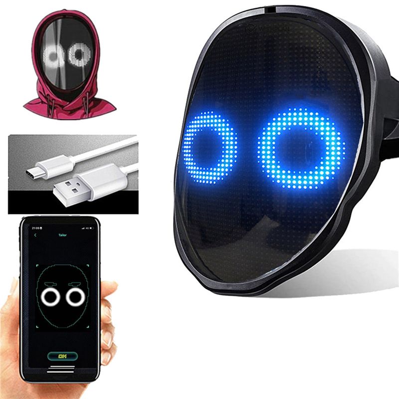 Máscara LED Bluetooth A19F-2X  - Robot Bluetooth Car reseña y precio